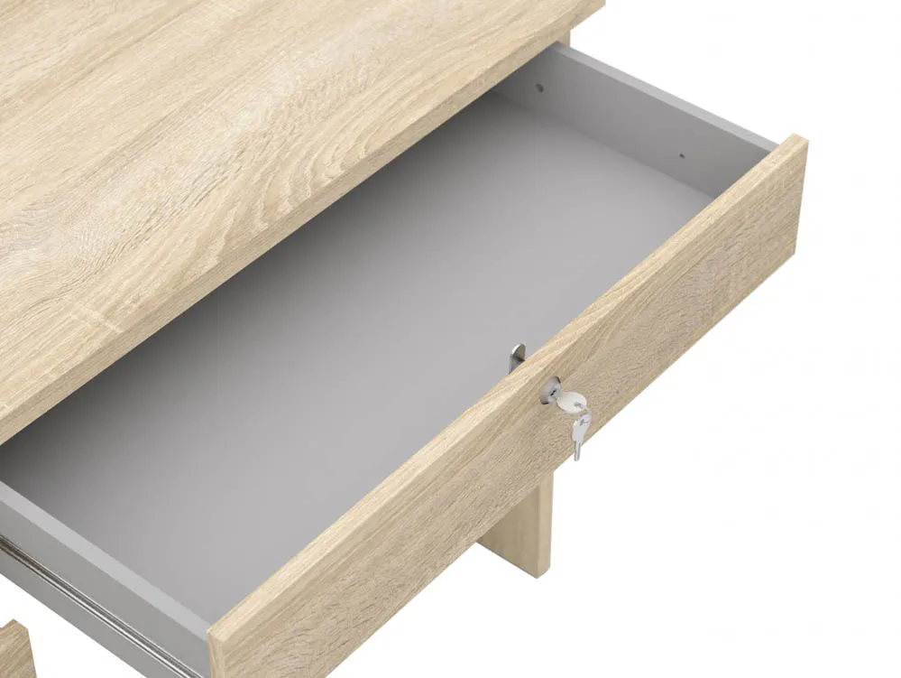 Furniture To Go Furniture To Go Function Plus Oak 5 Drawer Desk
