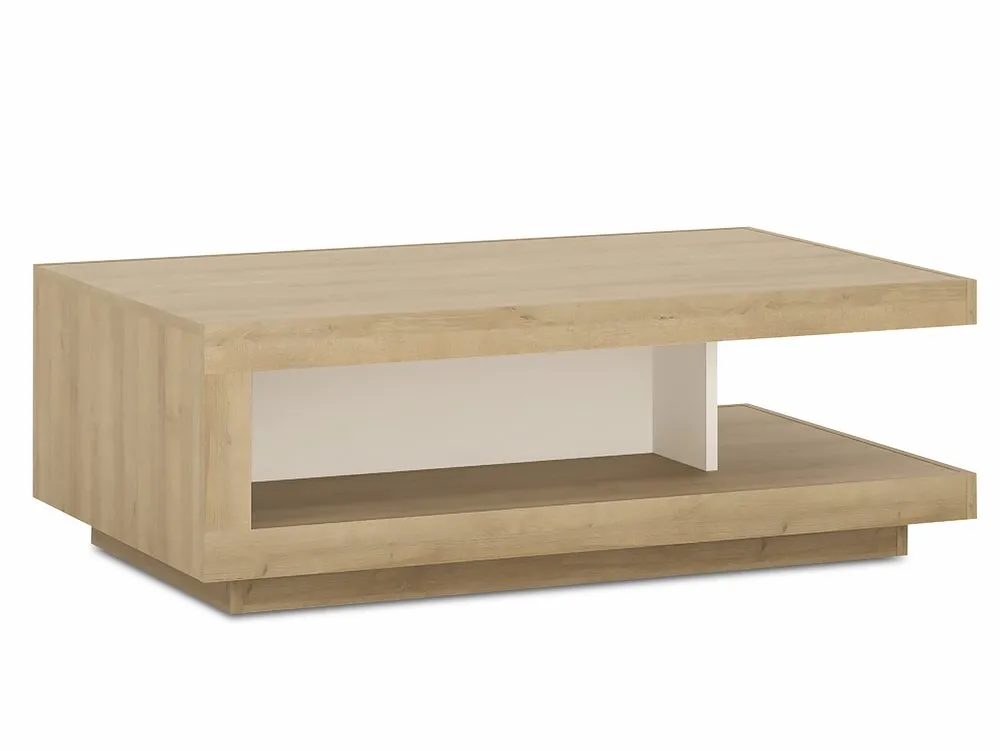 Furniture To Go Furniture To Go Lyon White High Gloss and Oak Coffee Table