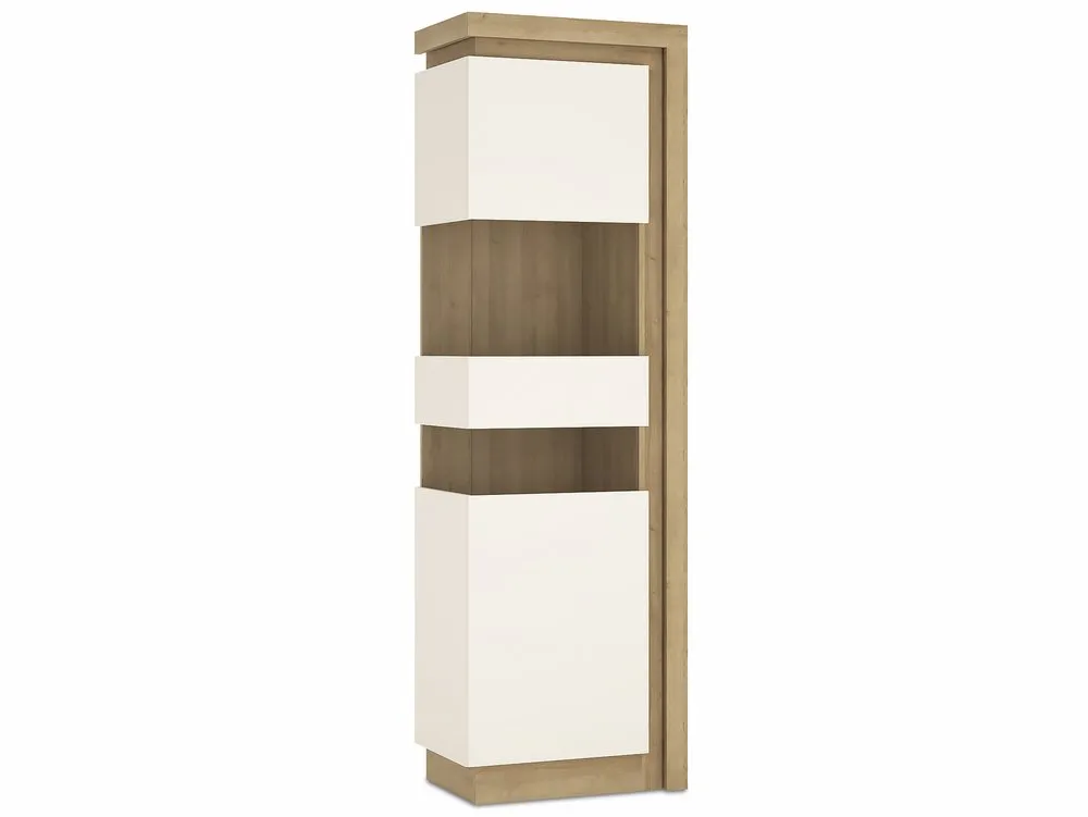 Tall display cabinet white gloss discount