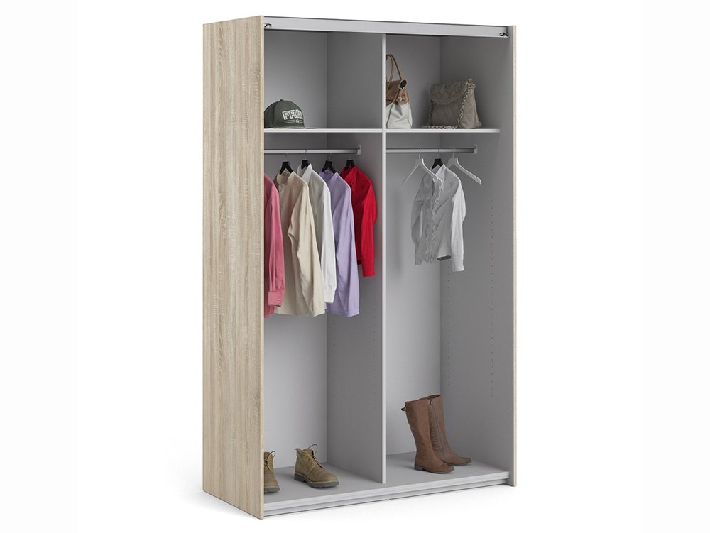 Furniture To Go Furniture To Go Verona Oak Sliding Door Double Wardrobe (Flat Packed)