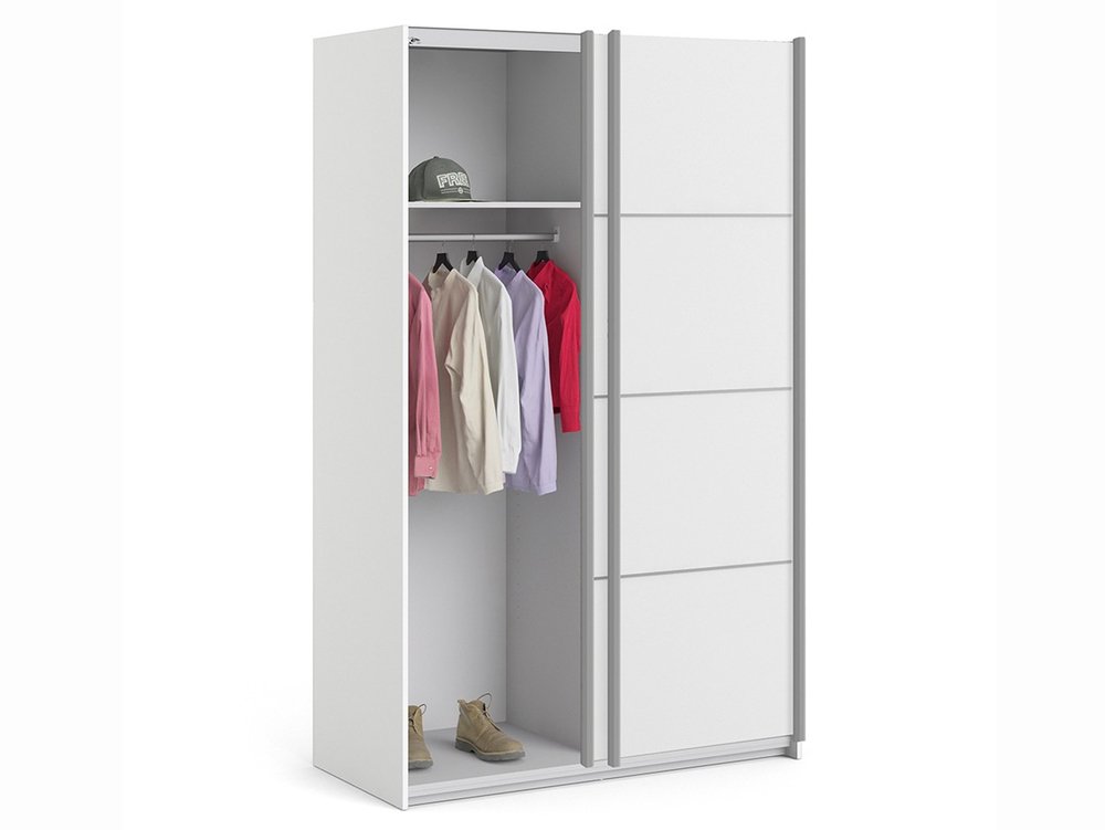 Furniture To Go Furniture To Go Verona White Sliding Door Double Wardrobe (Flat Packed)