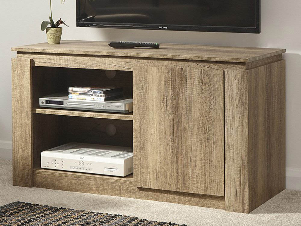 GFW GFW Canyon Oak Compact 1 Door TV Cabinet (Flat Packed)
