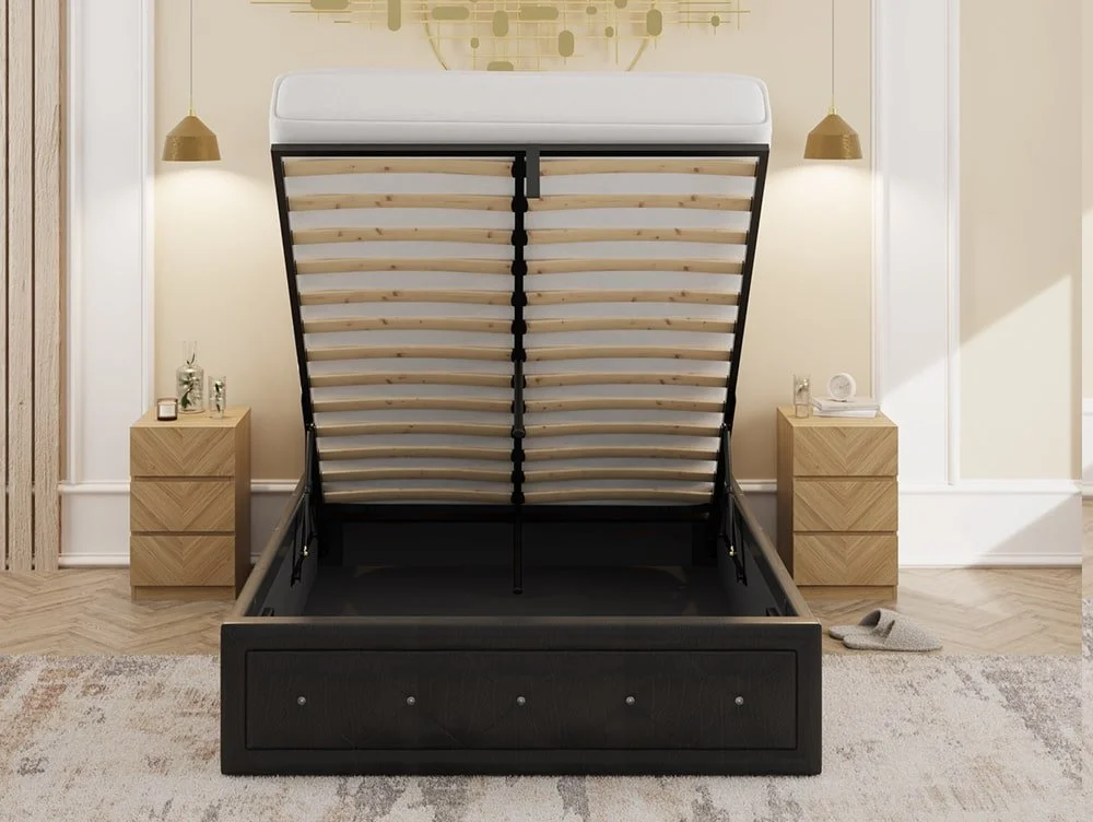 GFW GFW Hollywood Black Faux Leather Ottoman Bed Frame