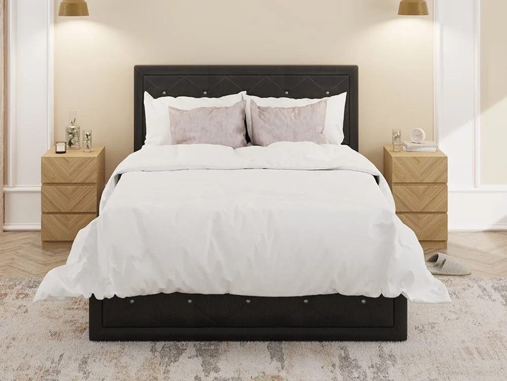 GFW GFW Hollywood Black Faux Leather Ottoman Bed Frame