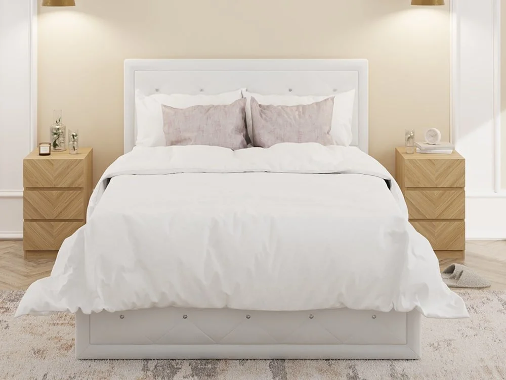 GFW GFW Hollywood White Faux Leather Ottoman Bed Frame