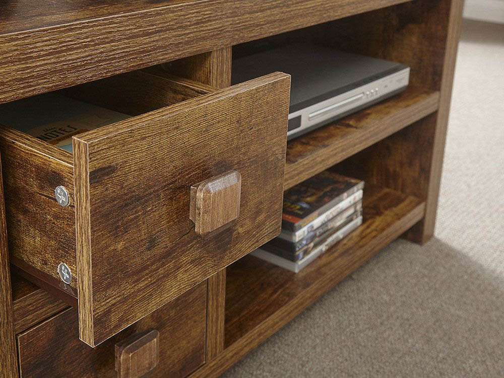 GFW GFW Jakarta Mango Wood Effect 2 Drawer TV Cabinet (Flat Packed)