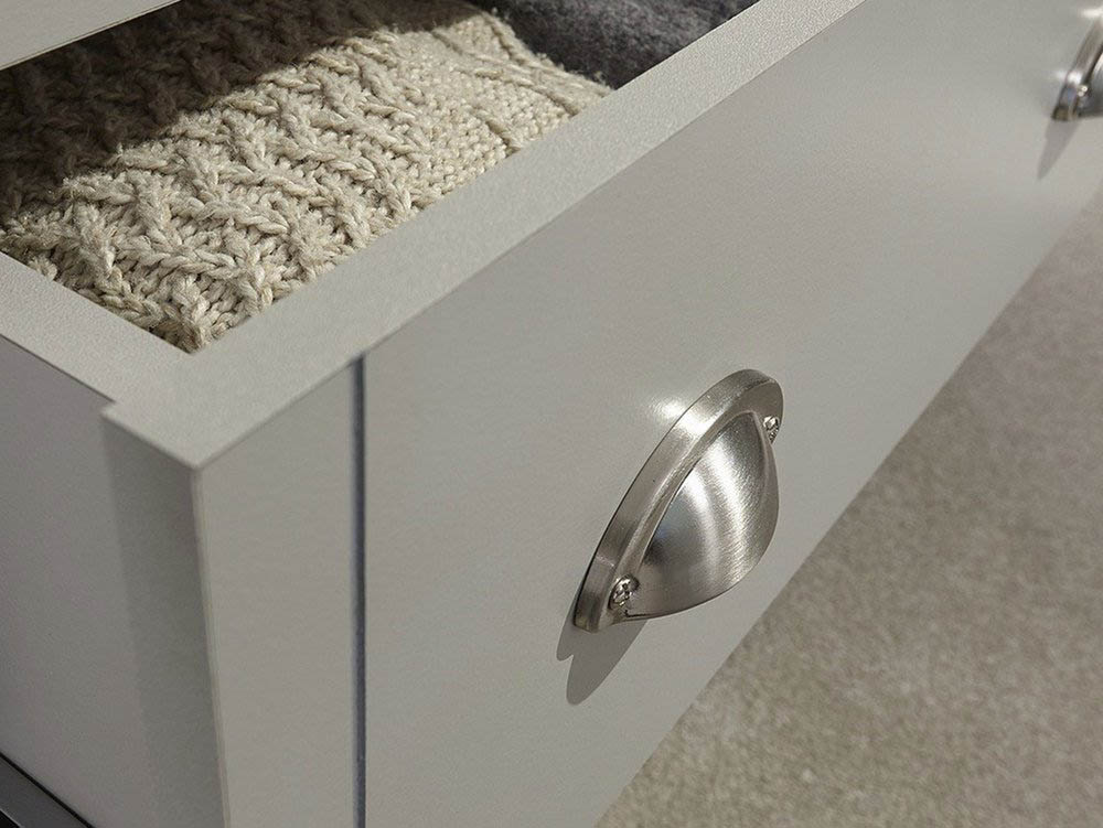 GFW GFW Kendal Light Grey and Oak 3 Drawer Chest of Drawers (Flat Packed)