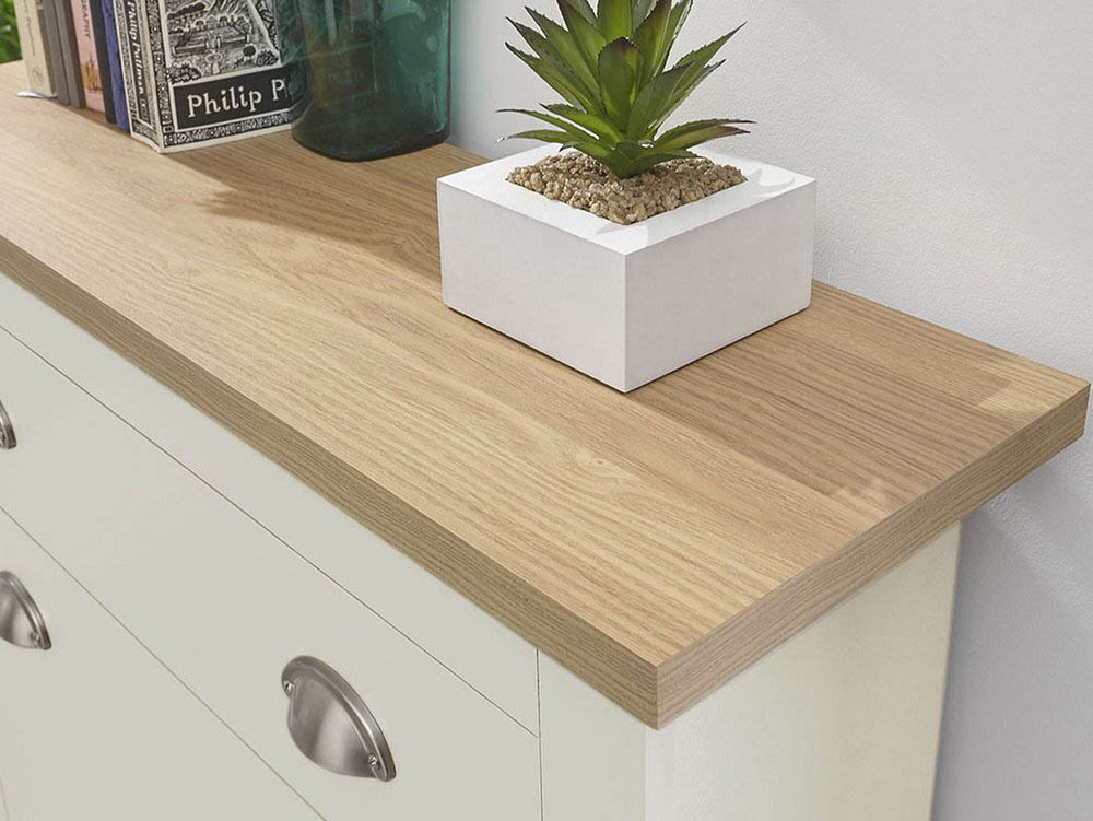 GFW GFW Lancaster Cream and Oak 2 Door 1 Drawer Shoe Cabinet (Flat Packed)