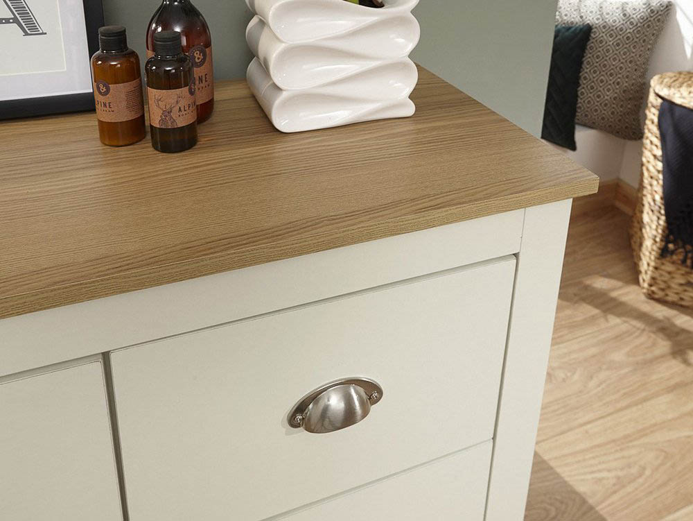 GFW GFW Lancaster Cream and Oak 7 Drawer Merchant Chest of Drawers (Flat Packed)