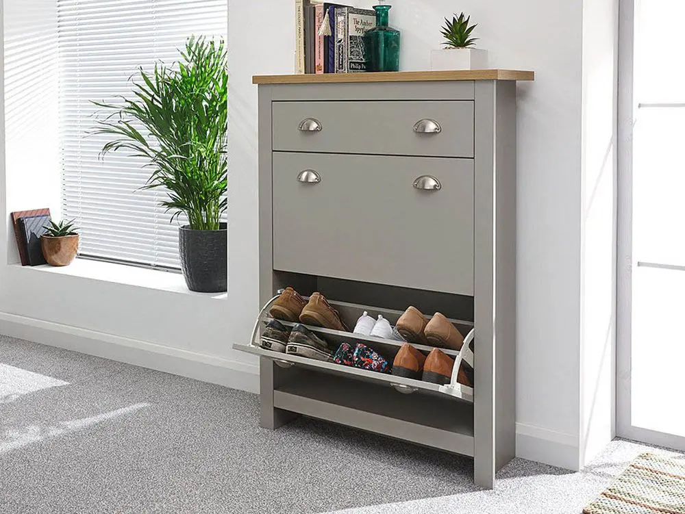 Lilsbury Grey Shoe Storage Cabinet, Home Furniture