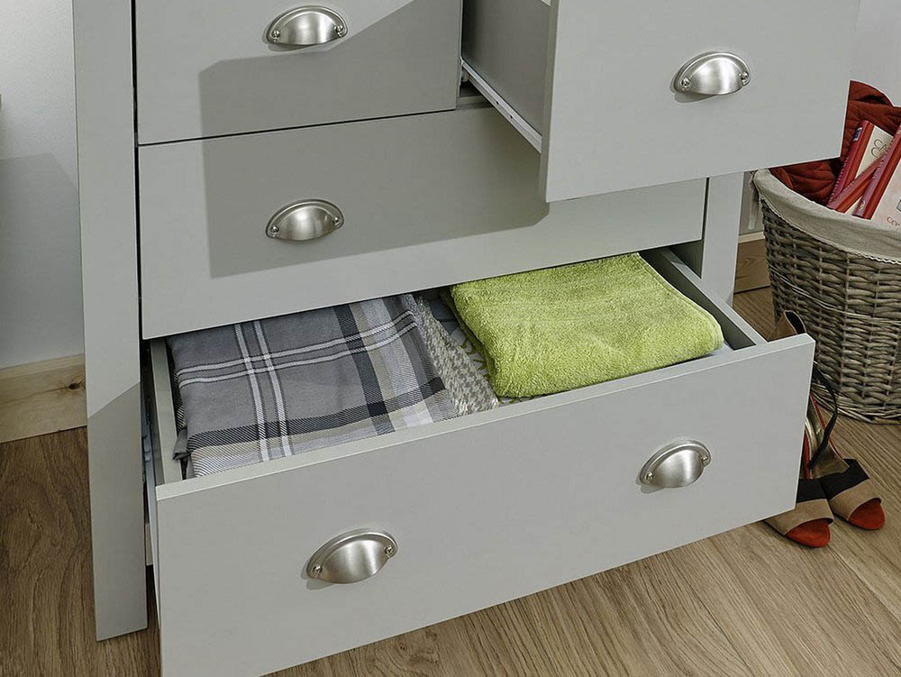 GFW GFW Lancaster Grey and Oak 2+2 Drawer Chest of Drawers (Flat Packed)