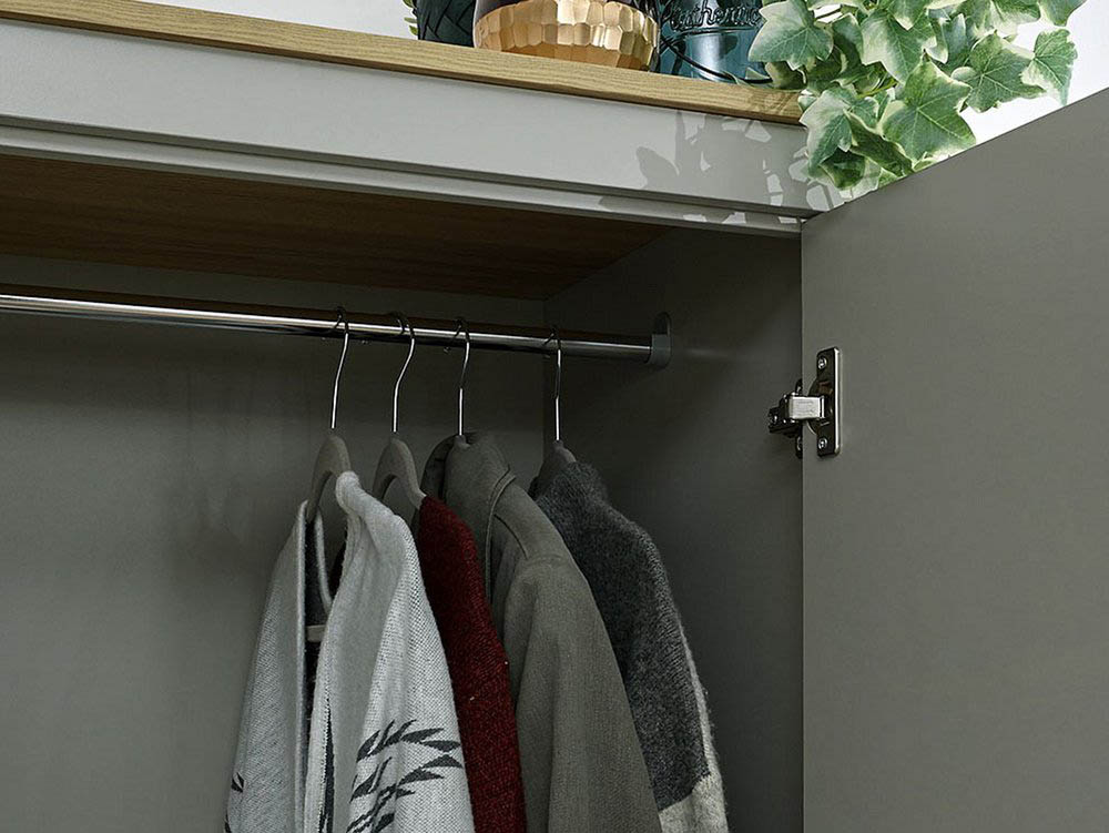 GFW GFW Lancaster Grey and Oak 3 Door 2 Drawer Wardrobe (Flat Packed)