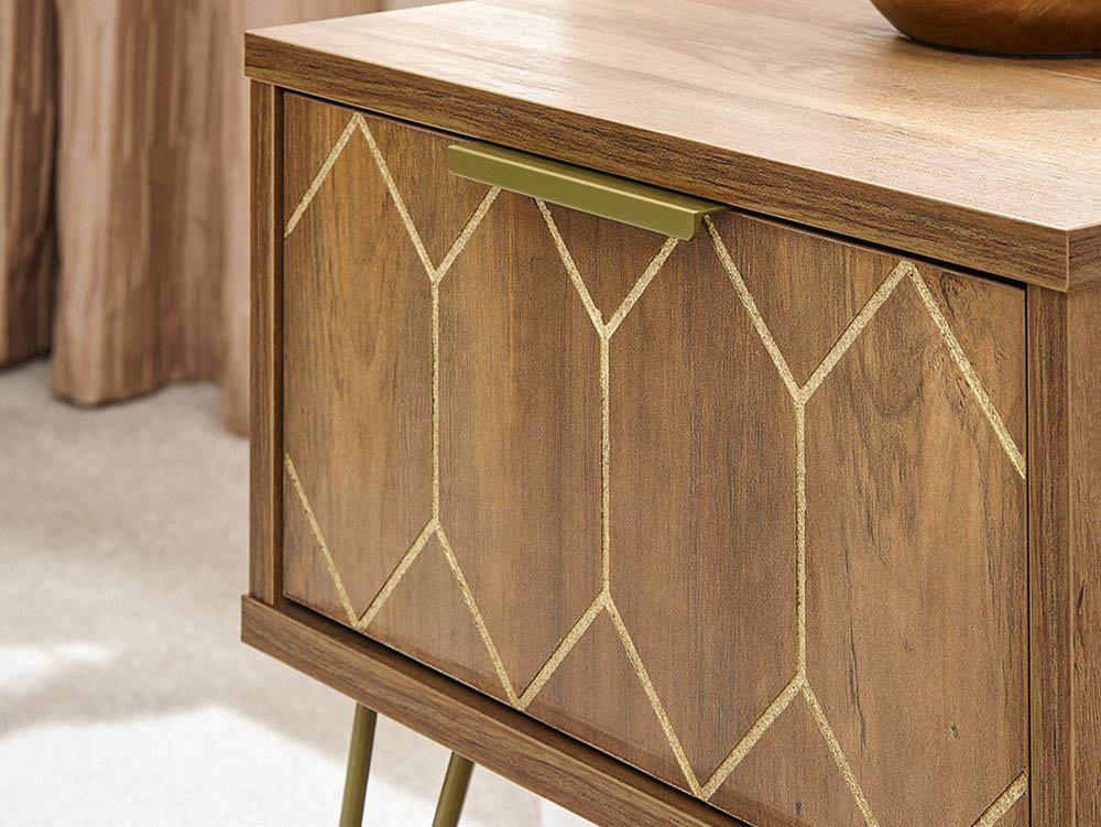 GFW GFW Orleans Mango Effect 1 Drawer Lamp Table (Flat Packed)