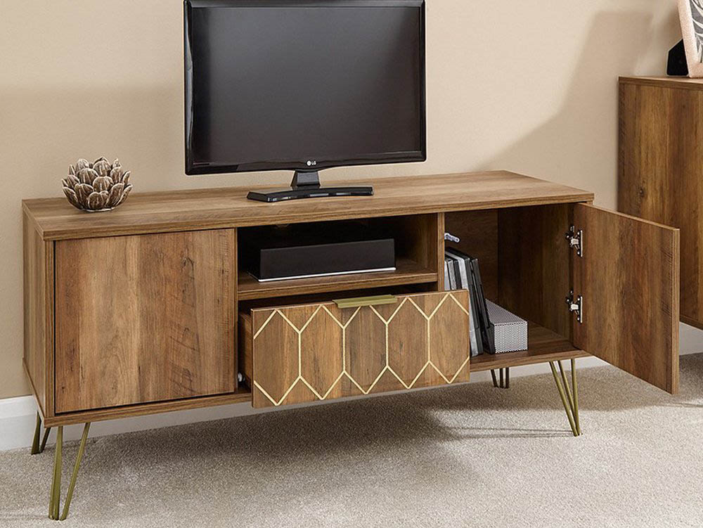 GFW GFW Orleans Mango Effect 2 Door 1 Drawer TV Cabinet (Flat Packed)