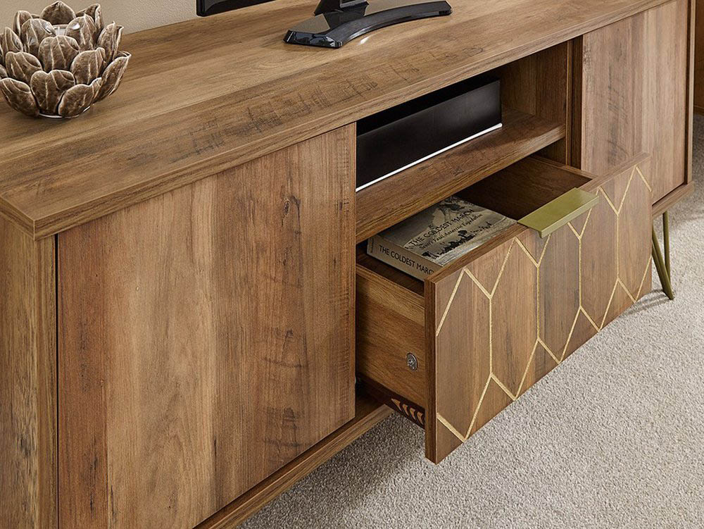 GFW GFW Orleans Mango Effect 2 Door 1 Drawer TV Cabinet (Flat Packed)