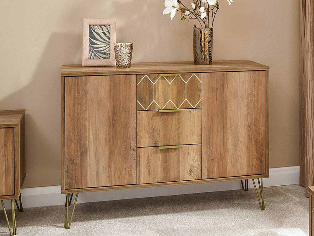GFW GFW Orleans Mango Effect 2 Door 3 Drawer Sideboard (Flat Packed)