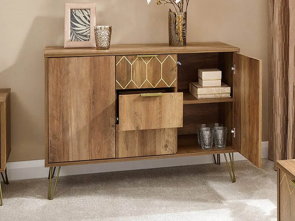 GFW GFW Orleans Mango Effect 2 Door 3 Drawer Sideboard