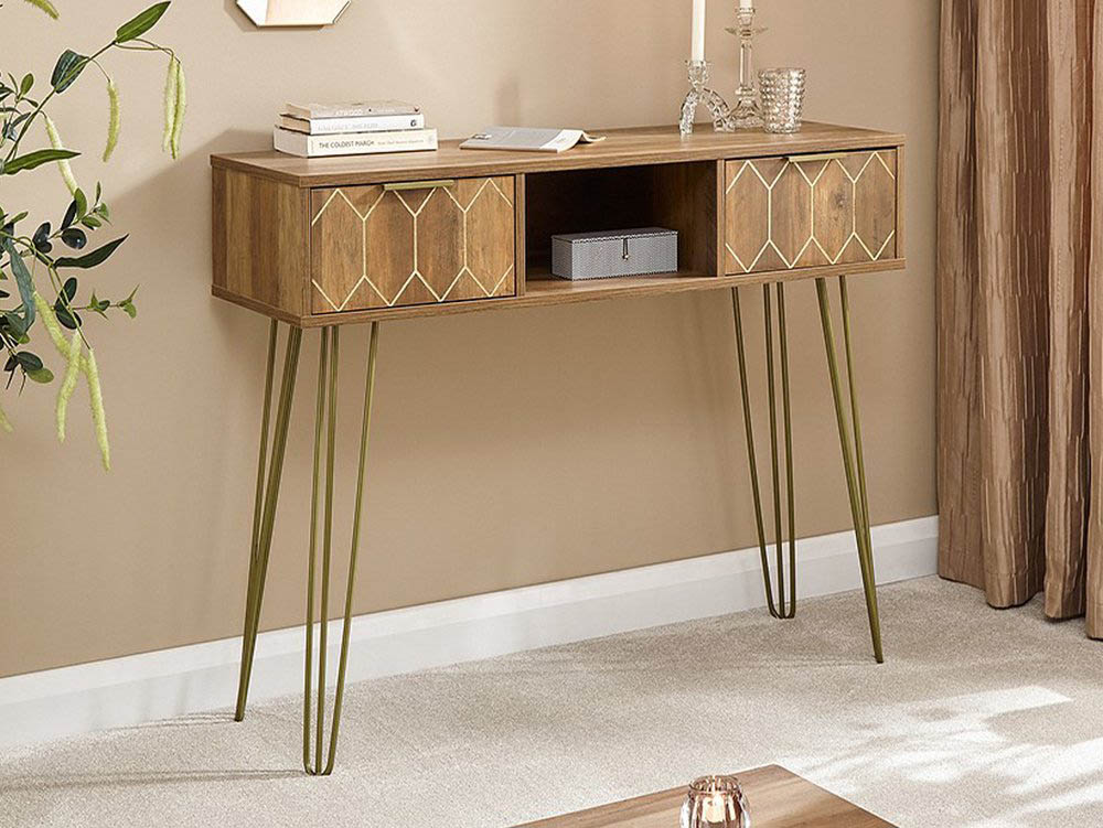 GFW GFW Orleans Mango Effect 2 Drawer Console Table (Flat Packed)