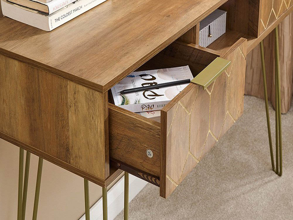 GFW GFW Orleans Mango Effect 2 Drawer Console Table (Flat Packed)