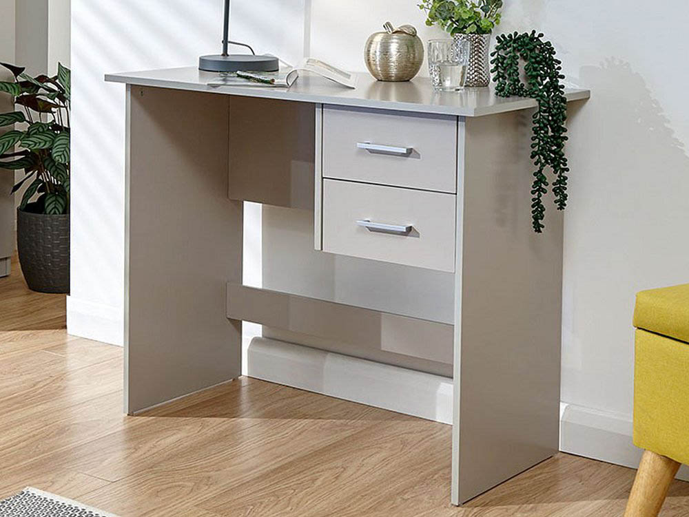 GFW GFW Panama Grey 2 Drawer Study Desk (Flat Packed)