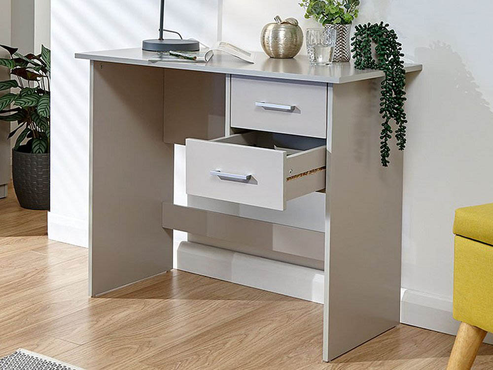 GFW GFW Panama Grey 2 Drawer Study Desk (Flat Packed)