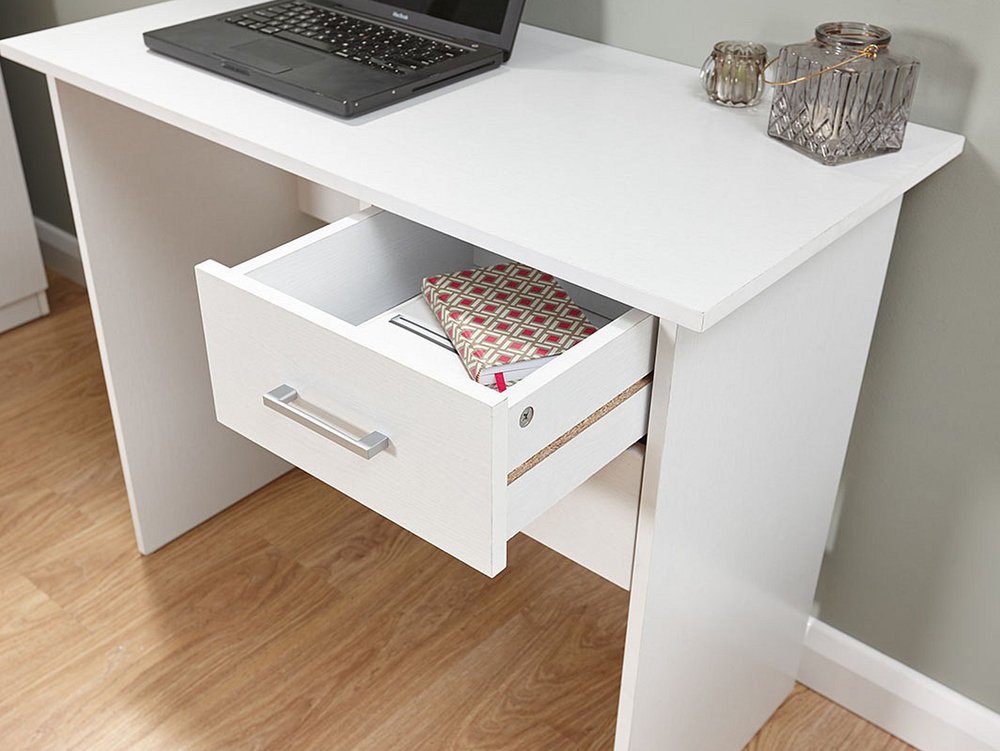 GFW GFW Panama White 2 Drawer Study Desk (Flat Packed)