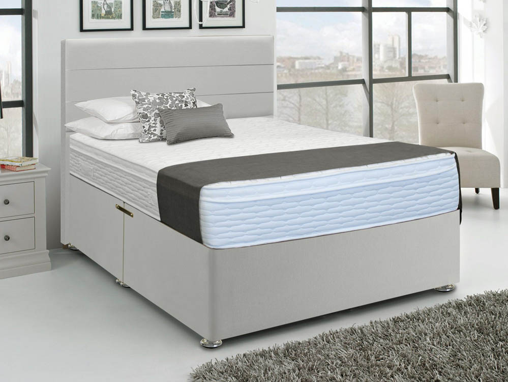 Highgrove Highgrove Willow Pocket 2000 4ft Small Double Mattress with Faux Suede Divan Base