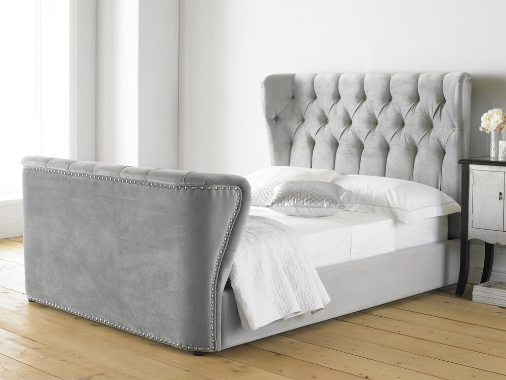 Hyder Hyder Living Copenhagen 4ft6 Double Grey Upholstered Fabric Bed Frame