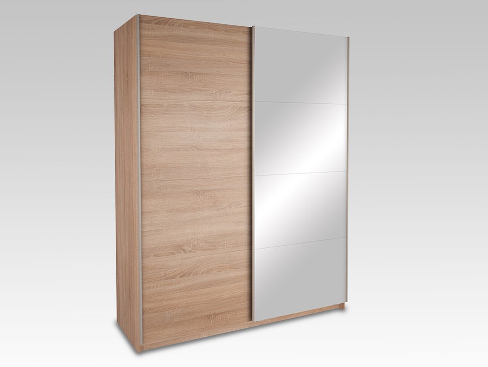 Harmony Harmony Dallas Oak 1 Mirror Sliding Door Large Double Wardrobe (Flat Packed)