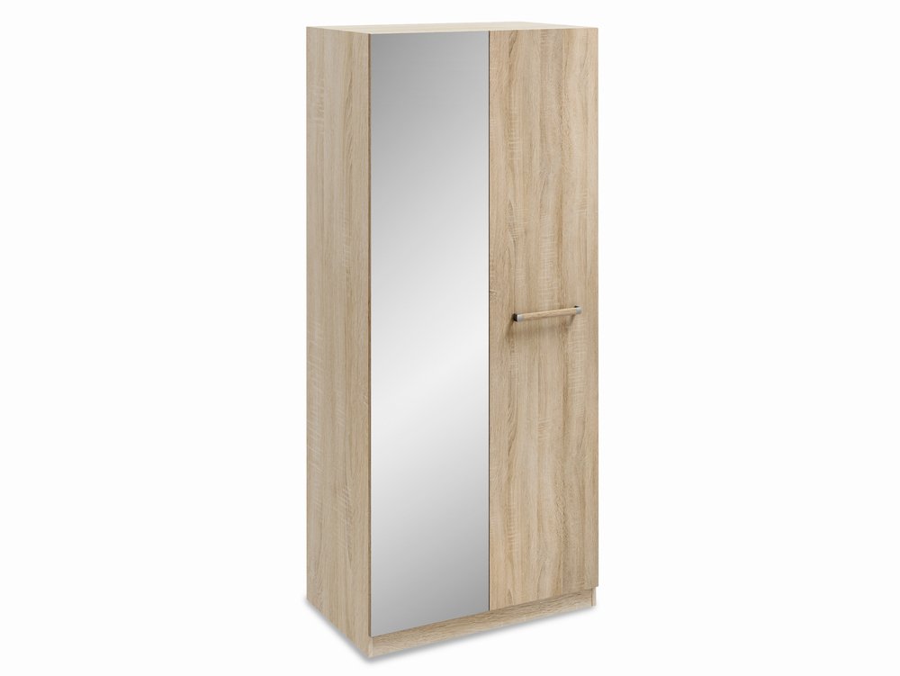 Harmony Harmony Hampton Oak 2 Door 1 Mirror Tall Double Wardrobe (Flat Packed)