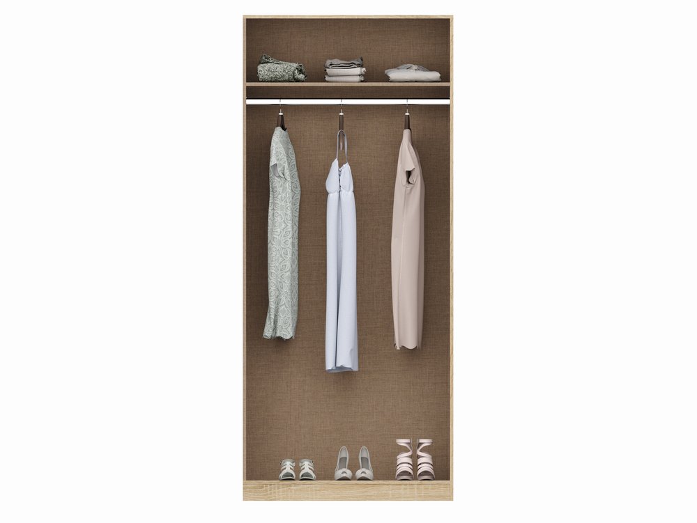 Harmony Harmony Hampton Oak 2 Door 1 Mirror Tall Double Wardrobe (Flat Packed)