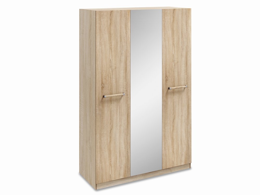 Harmony Harmony Hampton Oak 3 Door 1 Mirror Tall Triple Wardrobe (Flat Packed)