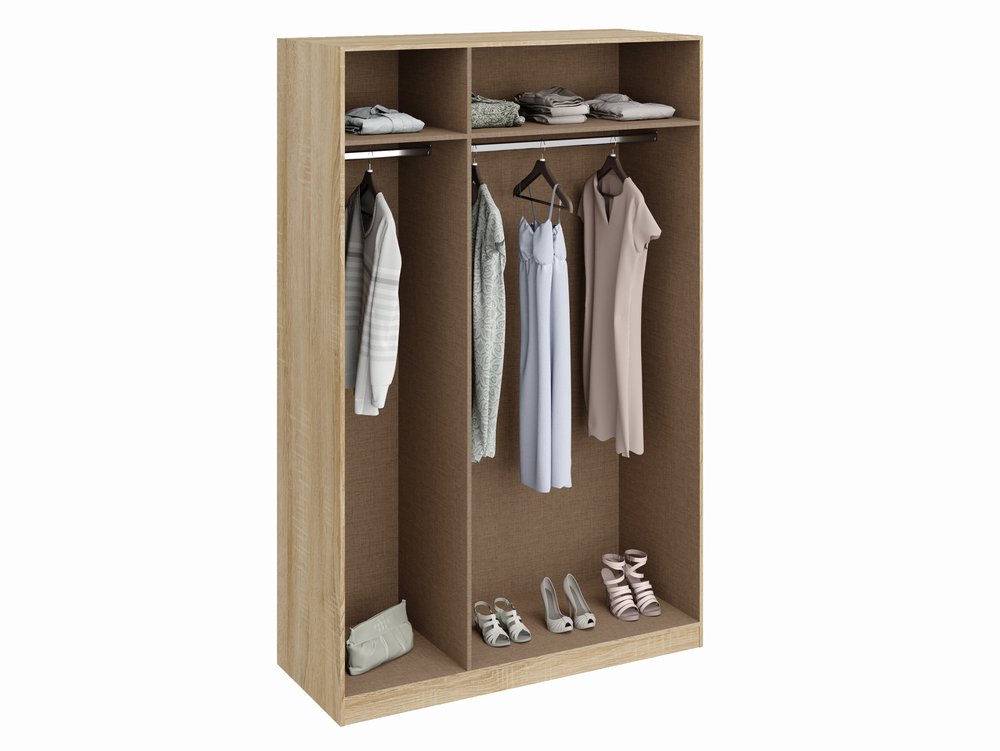 Harmony Harmony Hampton Oak 3 Door 1 Mirror Tall Triple Wardrobe (Flat Packed)