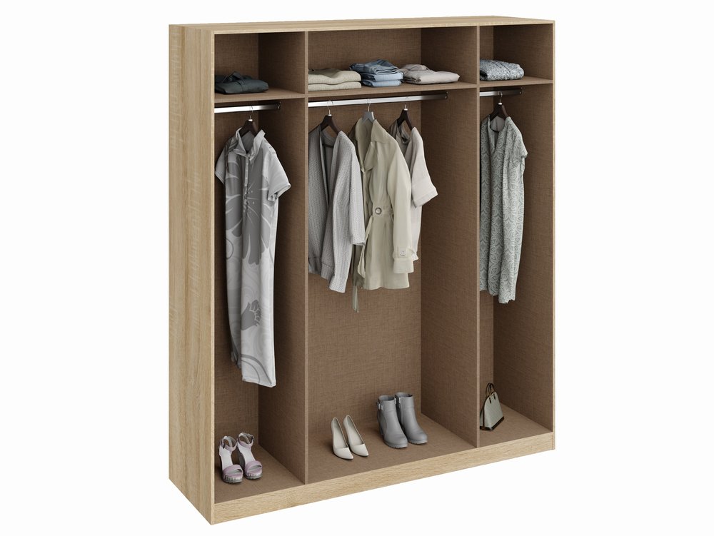 Harmony Harmony Hampton Oak 4 Door Large Wardrobe (Flat Packed)