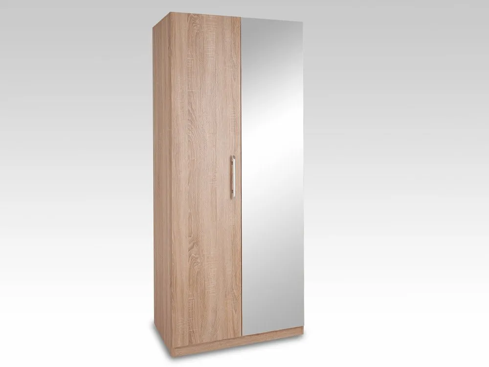 Harmony Harmony Holborn Oak 2 Door 1 Mirror Double Wardrobe