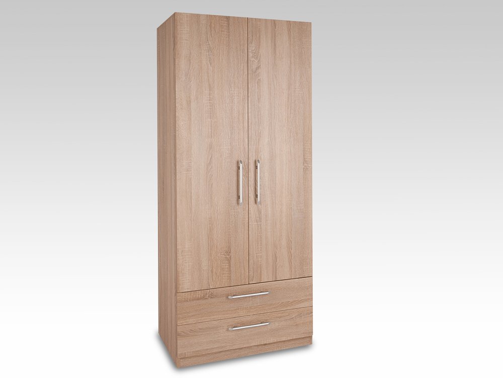 Harmony Harmony Holborn Oak 2 Door 2 Drawer Double Wardrobe (Flat Packed)