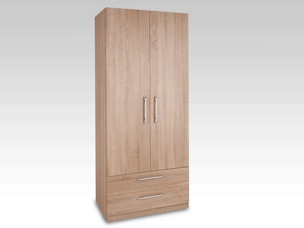 Harmony Harmony Holborn Oak 2 Door 2 Drawer Double Wardrobe