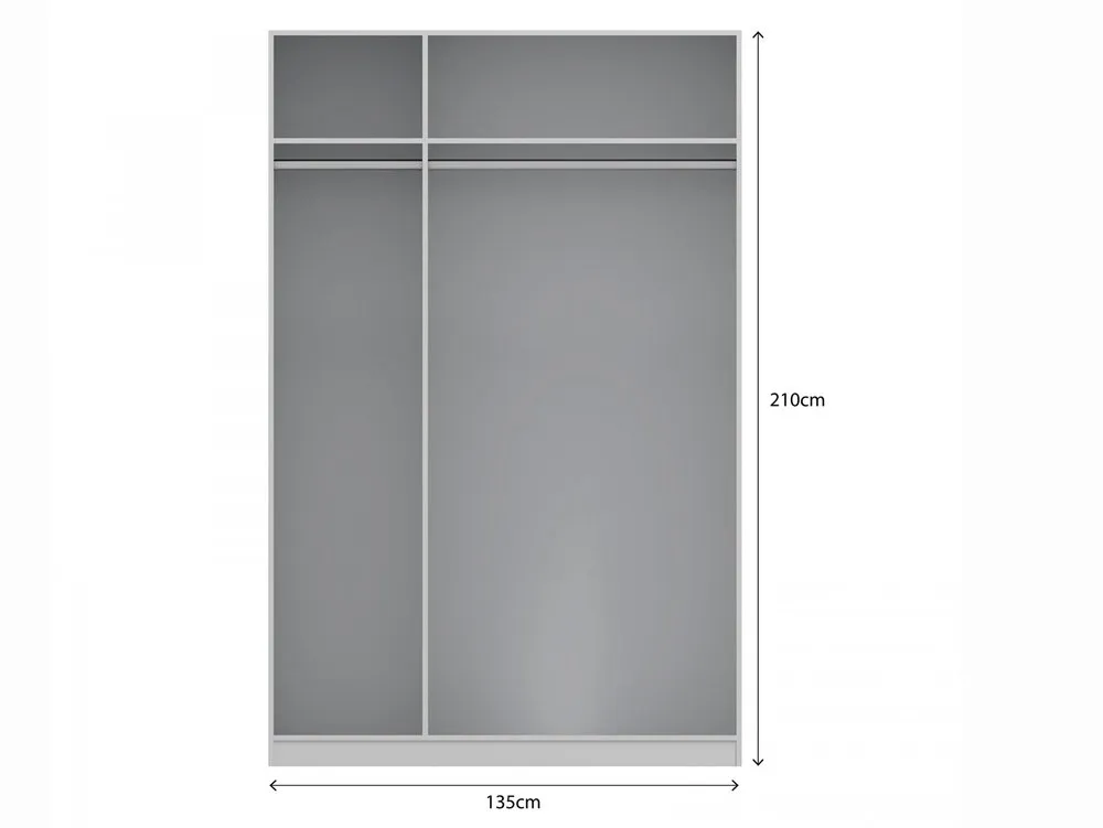 Harmony Harmony Moritz Grey High Gloss and White 3 Door 1 Mirror Triple Wardrobe