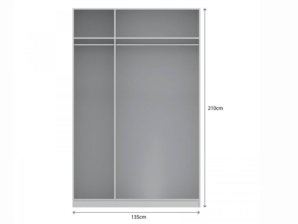Harmony Harmony Moritz Grey High Gloss and White 3 Door Triple Wardrobe (Flat Packed)