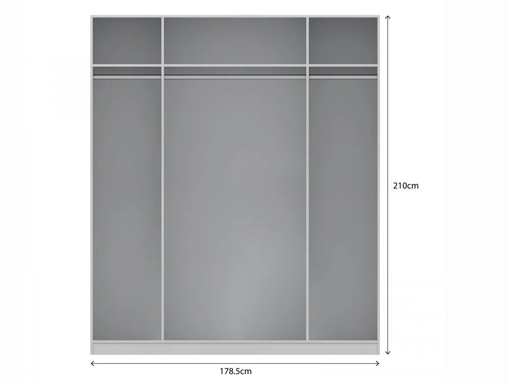 Harmony Harmony Moritz Grey High Gloss and White 4 Door Large Wardrobe