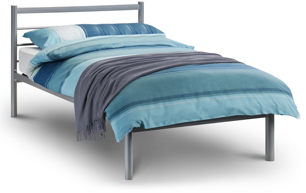 Julian Bowen Alpen 4ft6 Double Silver, Blue Metal Double Bed Frame