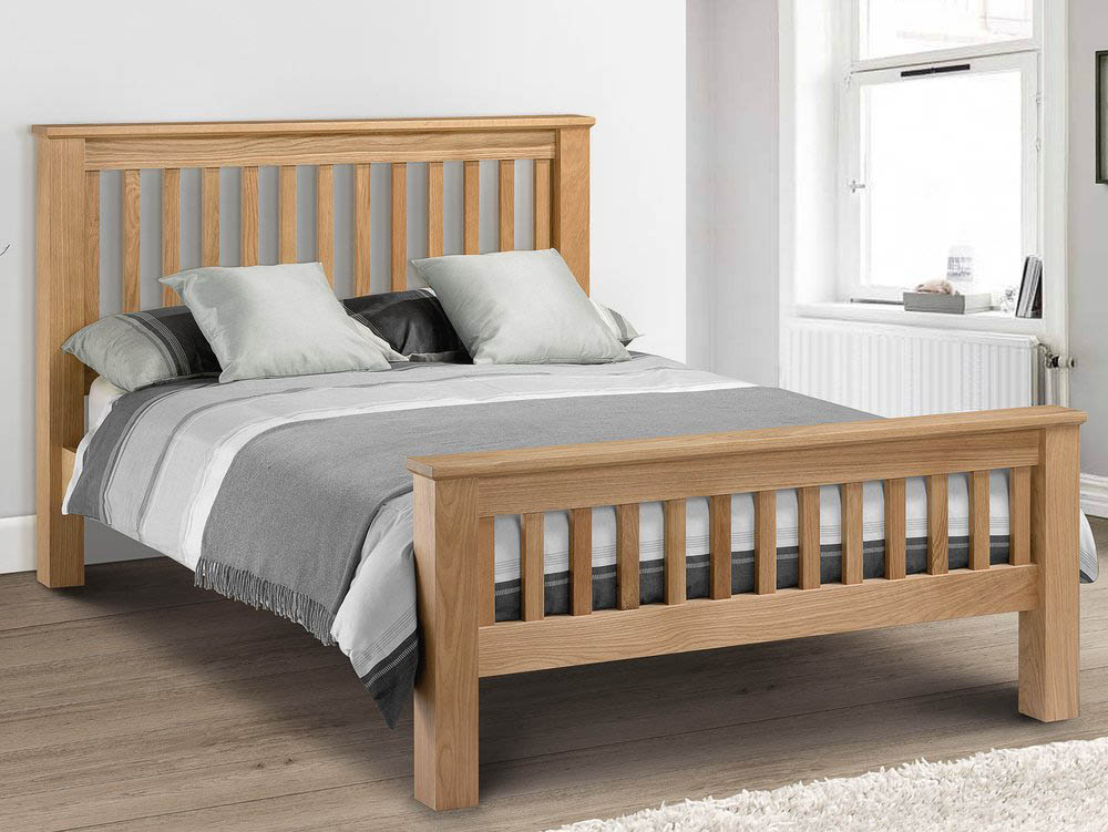Oak Wooden Bed Frame, Large Wooden Bed Frame