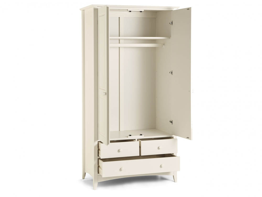 Julian Bowen Julian Bowen Cameo 2 Door 3 Drawer Ivory Wooden Double Wardrobe (Flat Packed)