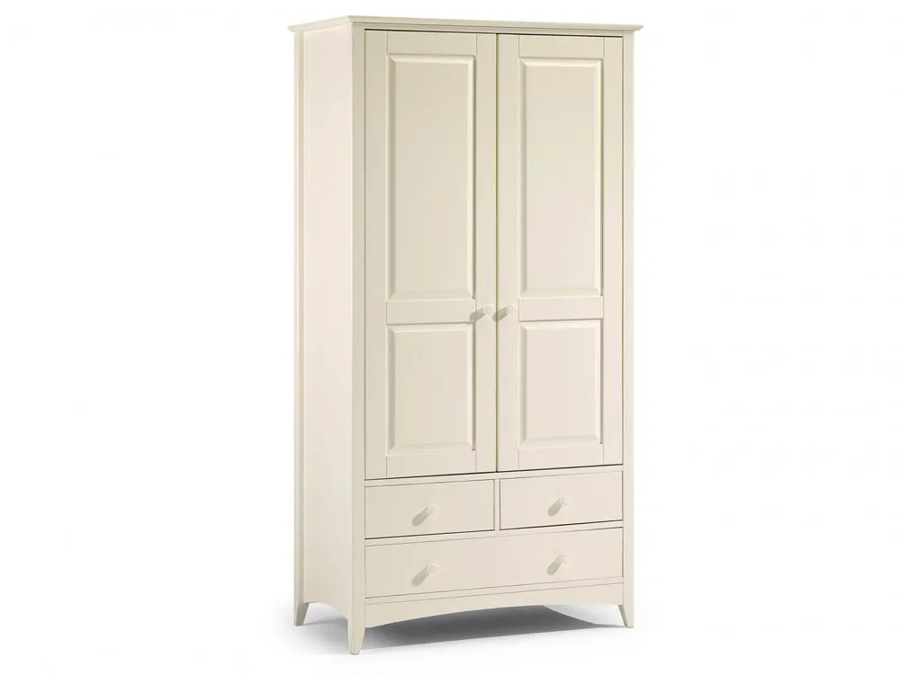 Julian Bowen Julian Bowen Cameo 2 Door 3 Drawer Ivory Wooden Double Wardrobe