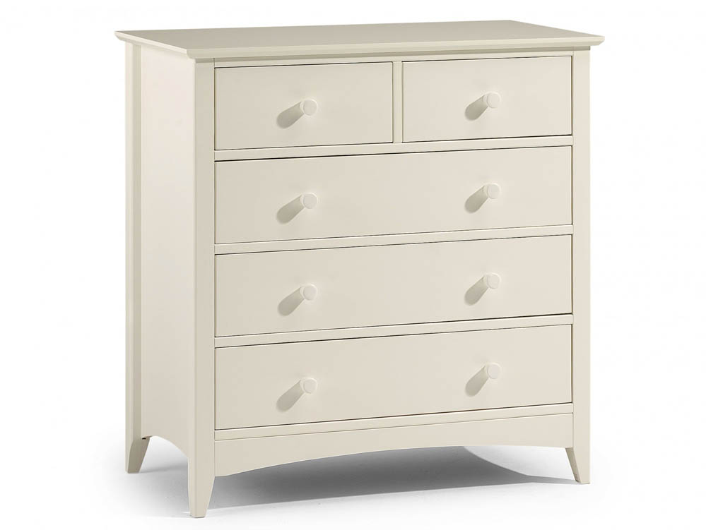 Julian Bowen Julian Bowen Cameo 3+2 Ivory Wooden Chest of Drawers (Flat Packed)