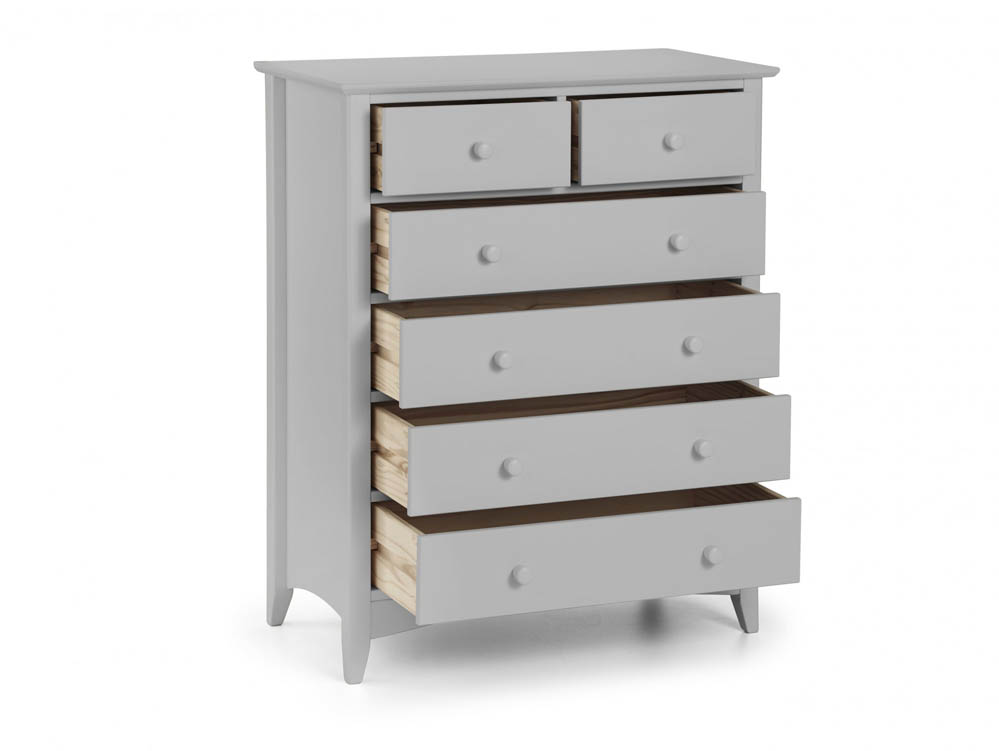 Julian Bowen Julian Bowen Cameo 4+2 Dove Grey Wooden Chest of Drawers (Flat Packed)