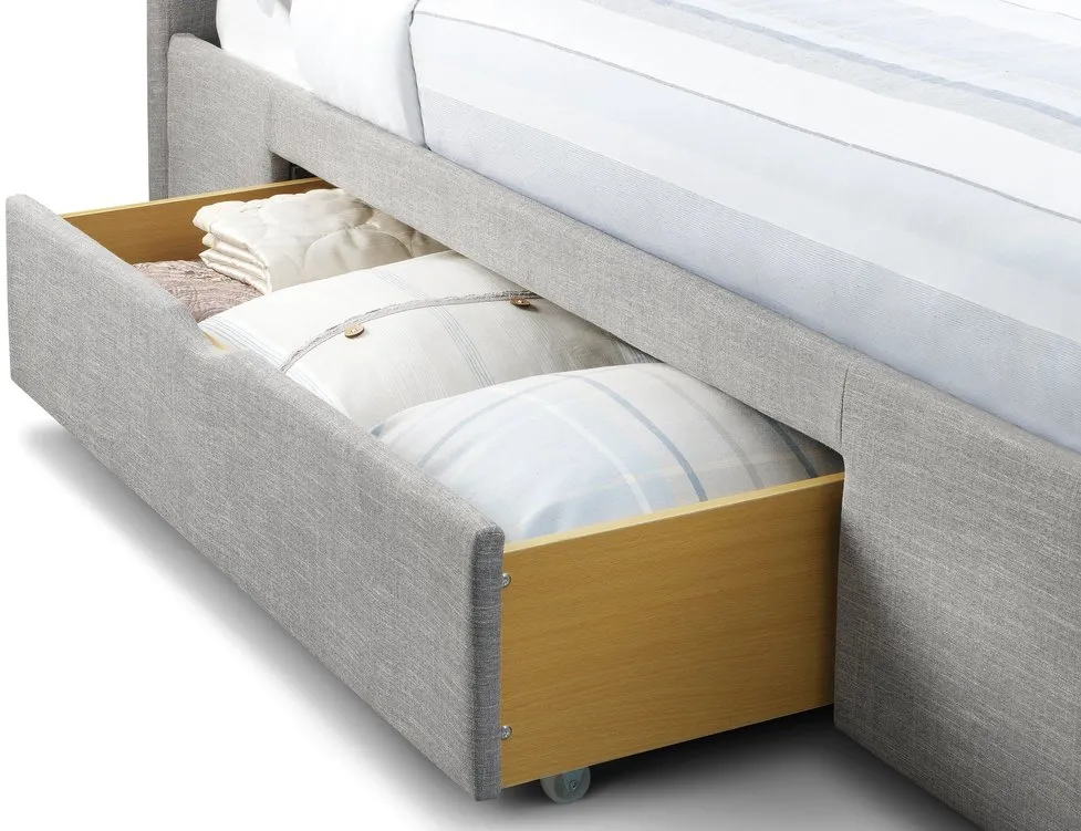 Julian Bowen Julian Bowen Capri Light Grey Fabric 2 Drawer Storage Bed Frame