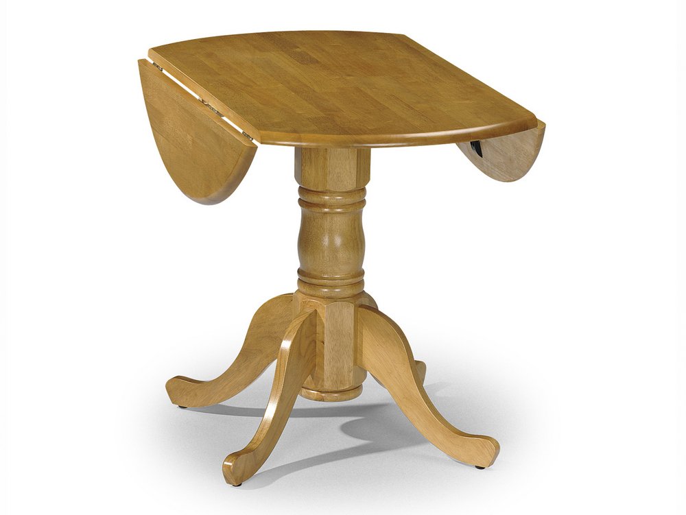 Julian Bowen Dundee 90cm Honey Pine, Small Round Dining Table With Drop Leaf