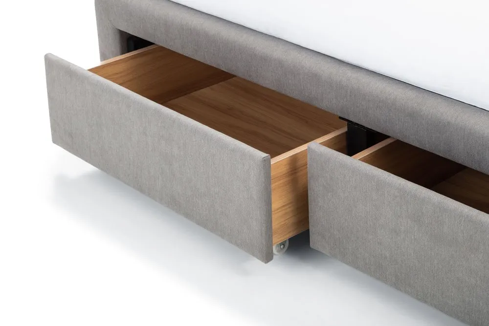 Julian Bowen Julian Bowen Fullerton Grey Fabric 4 Drawer Storage Bed Frame