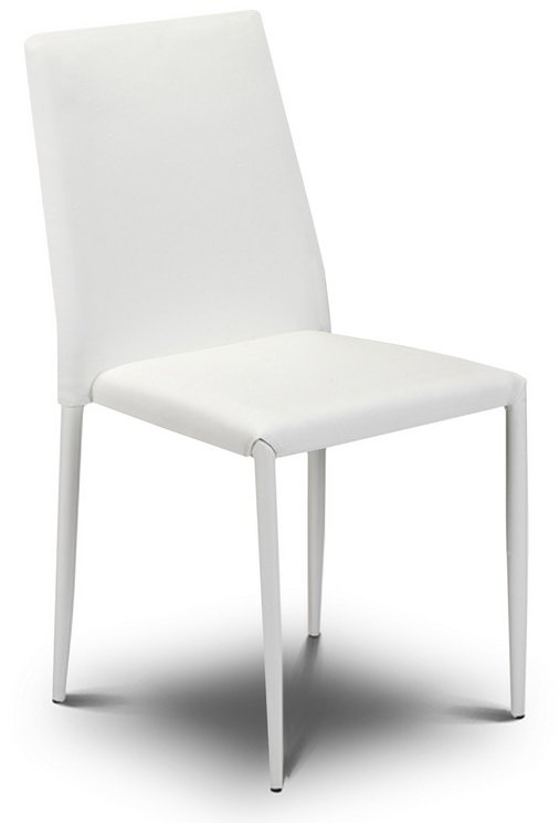 Julian Bowen Jazz White Faux Leather, Modern White Faux Leather Dining Chairs